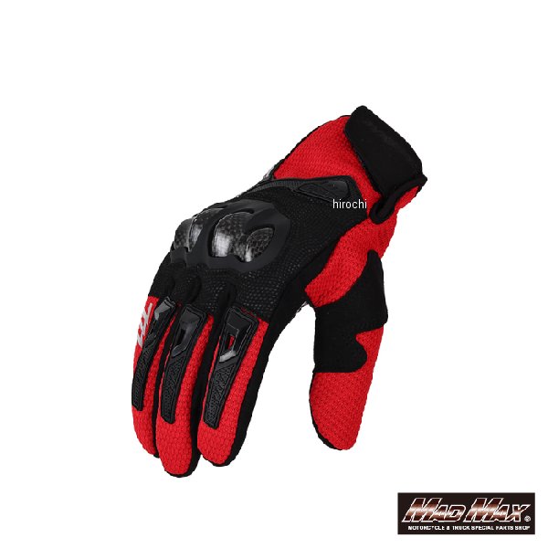 MM50-MAD66M-R マッドマックス MAD MAX バイク用 ライディンググローブ スマートフォン対応 MAD66 レッド Mサイズ