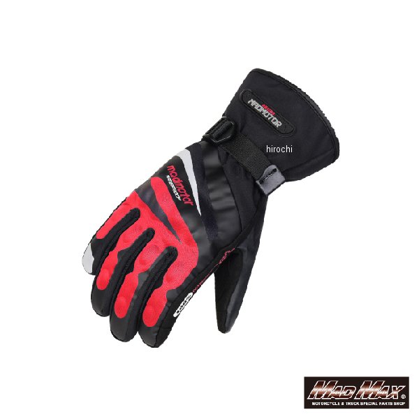 MM50-MT16XL-RD マッドマックス MAD MAX バイク用 冬用 ライディンググローブ スマートフォン対応 防水 MT16 レッド XLサイズ