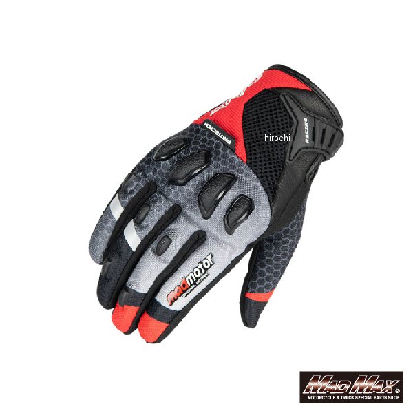 MM50-MT21L-RD マッドマックス MAD MAX バイク用 ライディンググローブ スマートフォン対応 MT21 レッド Lサイズ