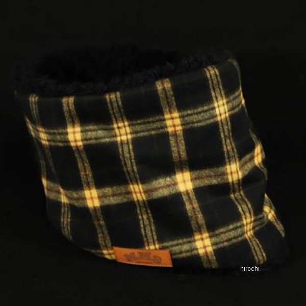 MMS-NW005 GOODS グッズ ROBIN NECK WARMER /タータンチェック(YELLOW)&ブラックファー
