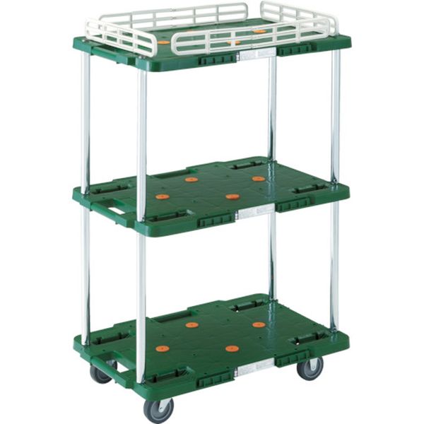 MPB603KB トラスコ中山(株) TRUSCO 樹脂製台車 ルートバン 3段式 こぼれ止め1段付 400X600 青