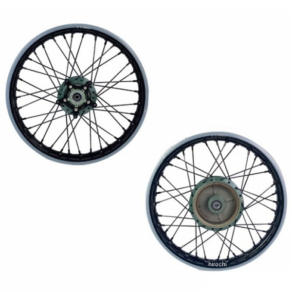 MR19-CC21-GN マッドマックス MAD MAX アルミ製 17インチスポークワイドホイールセット クロスカブ 緑