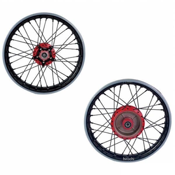 MR19-CC21-RD マッドマックス MAD MAX アルミ製 17インチスポークワイドホイールセット クロスカブ 赤