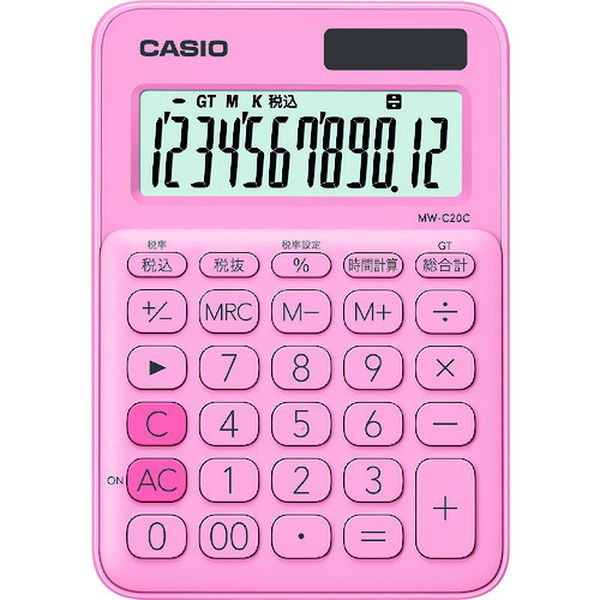 MWC20CPKN 137-2686 カシオ計算機(株) カシオ カシオミニジャスト型カラフル電卓 ペールピンク