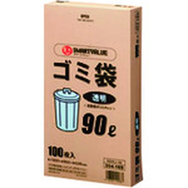 N044J90 196-1670 プラス(株) JTX 354169)ゴミ袋 LDD透明 90L100枚 N044J90