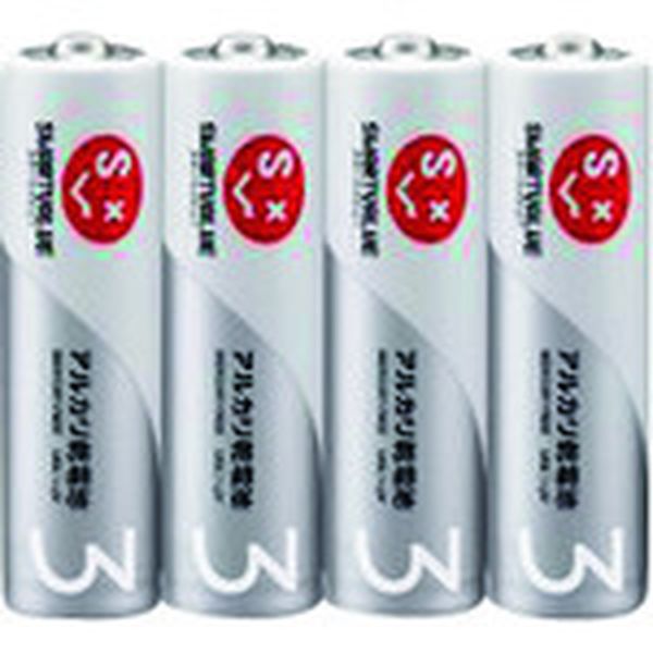 N123J4P 196-7818 プラス(株) JTX 365387)アルカリ乾電池 単3×4本 N123J-4P