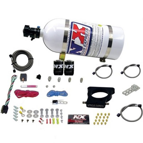 Nitrous Express GM LS 78mm 3-ボルト Nitrous Plate キット (50-350HP) w/10lb ボトル