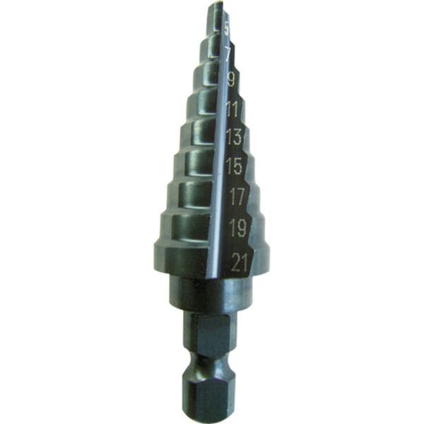 NMS24A トラスコ中山(株) TRUSCO ステップドリル 2枚刃黒染め表面処理 6～24mm 段数10