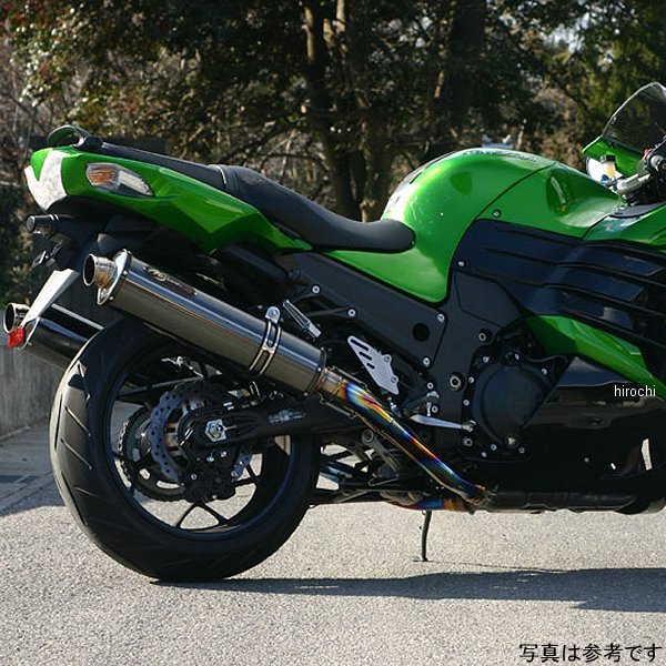 NT643SGTHW-CLK ノジマエンジニアリング スリップオンマフラー HEATチタン ツイン 12年 ZX-14R ブルーグラデーション