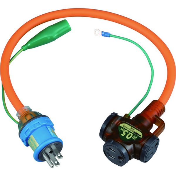 NX005K 370-3886 (株)ハタヤリミテッド ハタヤ 2P接地付ショートタップ 0.5m