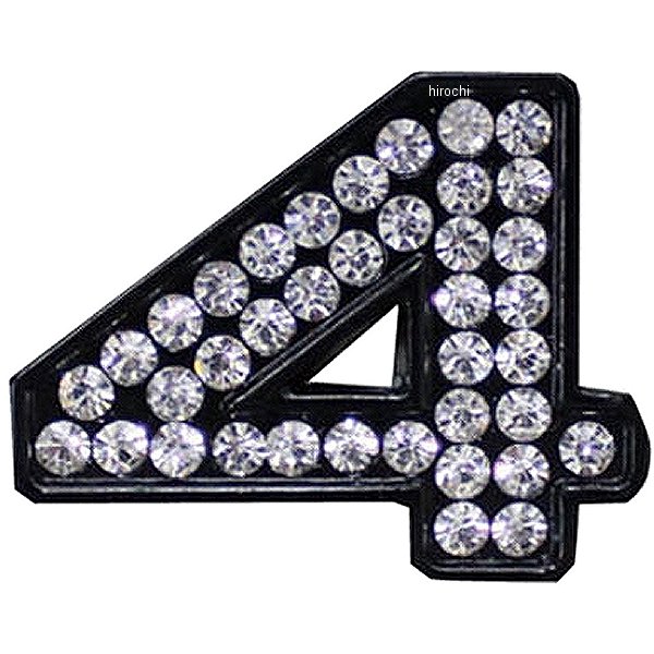 O98-2005-4 マッドマックス MAD MAX 立体クリスタルエンブレム 数字4 黒