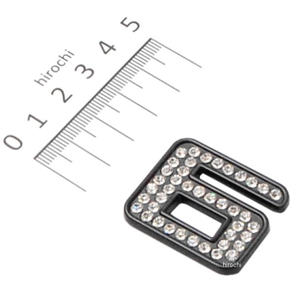 O98-2005-6 マッドマックス MAD MAX 立体クリスタルエンブレム 数字6 黒