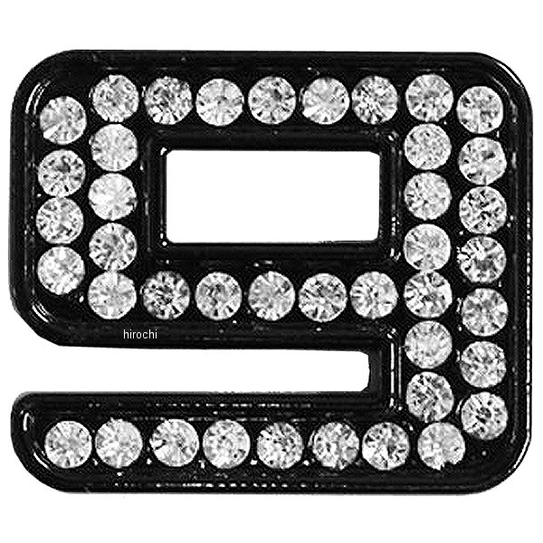 O98-2005-9 マッドマックス MAD MAX 立体クリスタルエンブレム 数字9 黒