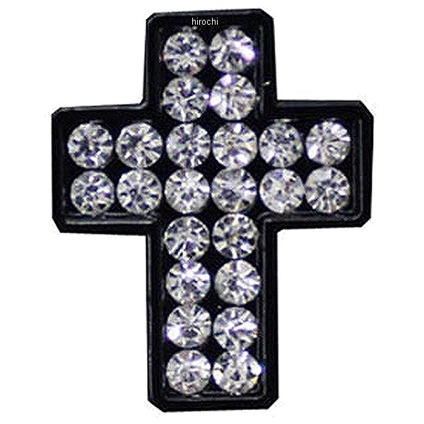 O98-2005-CROSS マッドマックス MAD MAX 立体クリスタルエンブレム 十字架クロス 黒