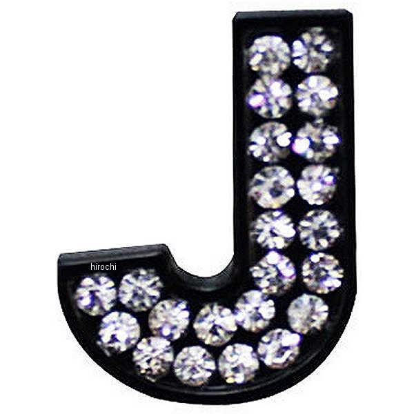 O98-2005-J マッドマックス MAD MAX 立体クリスタルエンブレム アルファベットJ 黒