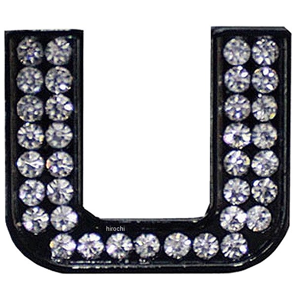 O98-2005-U マッドマックス MAD MAX 立体クリスタルエンブレム アルファベットU 黒