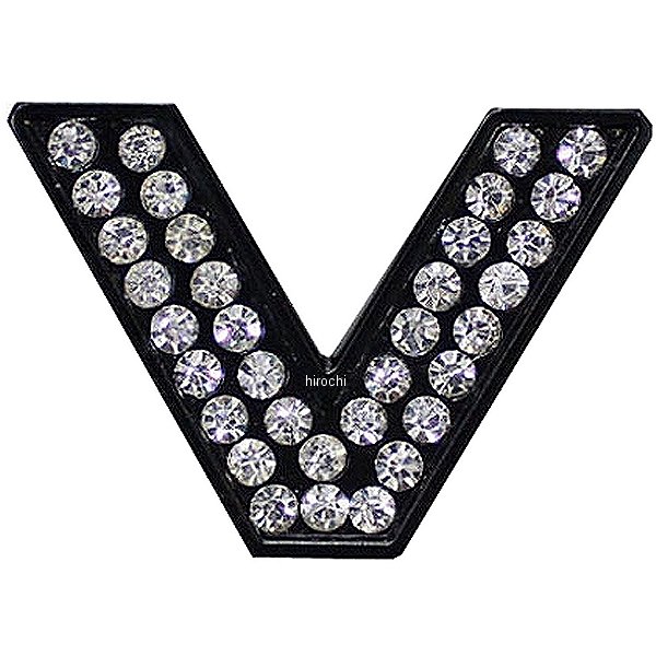 O98-2005-V マッドマックス MAD MAX 立体クリスタルエンブレム アルファベットV 黒