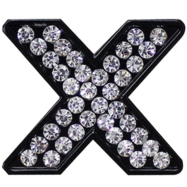 O98-2005-X マッドマックス MAD MAX 立体クリスタルエンブレム アルファベットX 黒