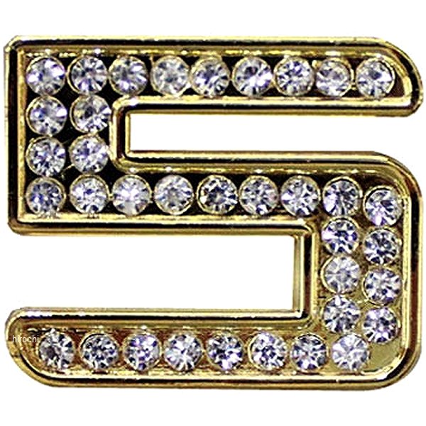 O98-2006-5 マッドマックス MAD MAX 立体クリスタルエンブレム 数字5 ゴールド