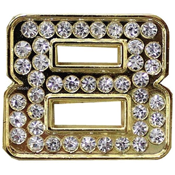 O98-2006-8 マッドマックス MAD MAX 立体クリスタルエンブレム 数字8 ゴールド