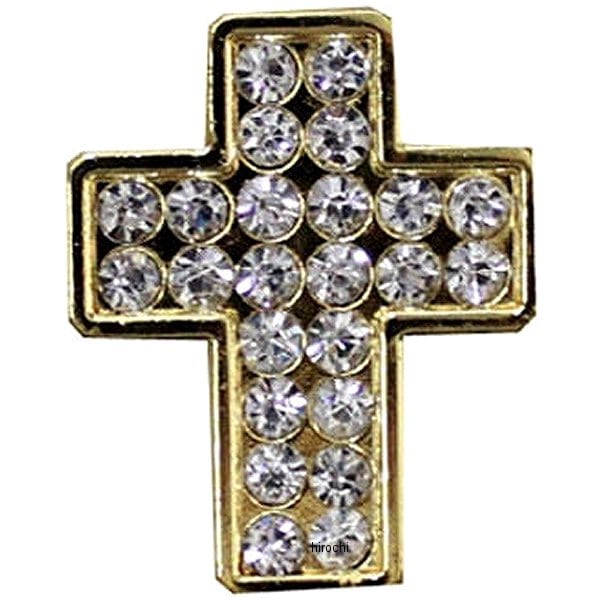 O98-2006-CROSS マッドマックス MAD MAX 立体クリスタルエンブレム 十字架クロス ゴールド