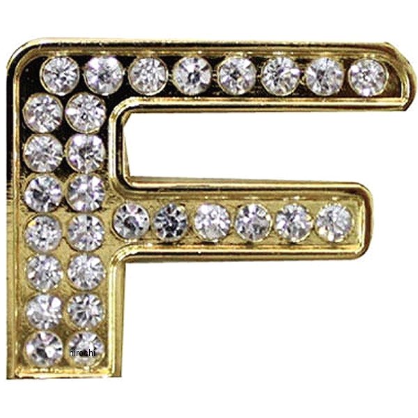 O98-2006-F マッドマックス MAD MAX 立体クリスタルエンブレム アルファベットF ゴールド