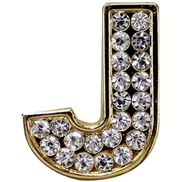 O98-2006-J マッドマックス MAD MAX 立体クリスタルエンブレム アルファベットJ ゴールド