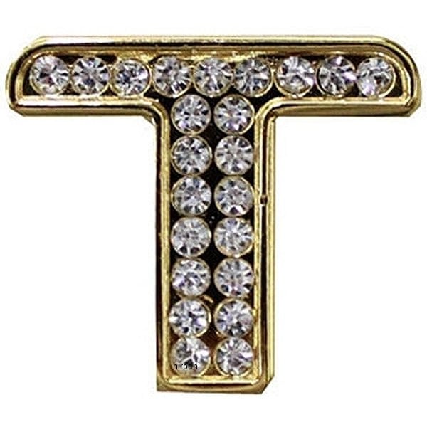 O98-2006-T マッドマックス MAD MAX 立体クリスタルエンブレム アルファベットT ゴールド