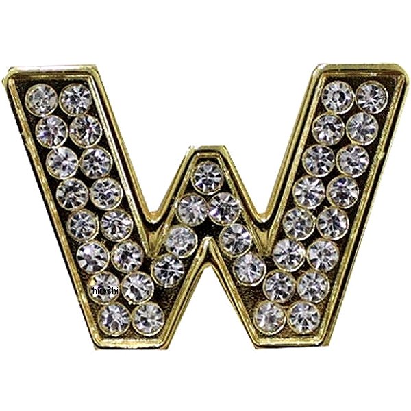 O98-2006-W マッドマックス MAD MAX 立体クリスタルエンブレム アルファベットW ゴールド
