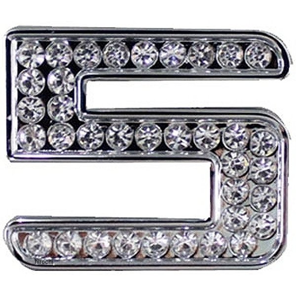 O98-2007-5 マッドマックス MAD MAX 立体クリスタルエンブレム 数字5 シルバー