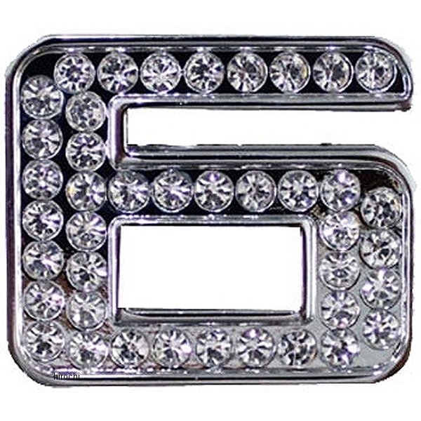 O98-2007-6 マッドマックス MAD MAX 立体クリスタルエンブレム 数字6 シルバー