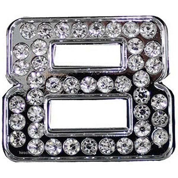 O98-2007-8 マッドマックス MAD MAX 立体クリスタルエンブレム 数字8 シルバー