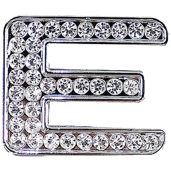 O98-2007-E マッドマックス MAD MAX 立体クリスタルエンブレム アルファベットE シルバー