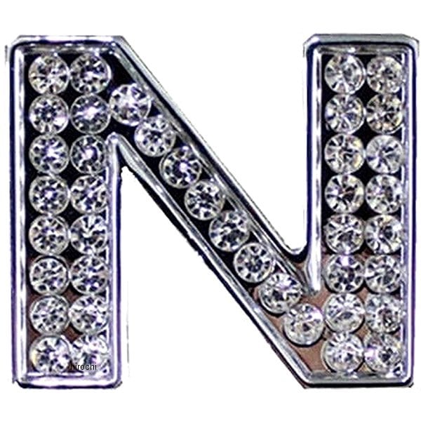 O98-2007-N マッドマックス MAD MAX 立体クリスタルエンブレム アルファベットN シルバー