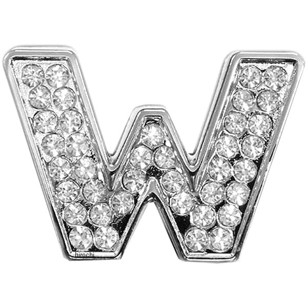 O98-2007-W マッドマックス MAD MAX 立体クリスタルエンブレム アルファベットW シルバー
