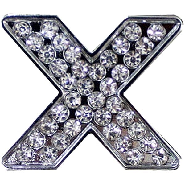 O98-2007-X マッドマックス MAD MAX 立体クリスタルエンブレム アルファベットX シルバー