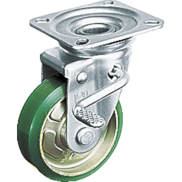 OHUJB75 プレスキャスターJBタイプ中荷重用 自在(ベアリング入り)ブレーキ付ウレタン車 車輪径75mm