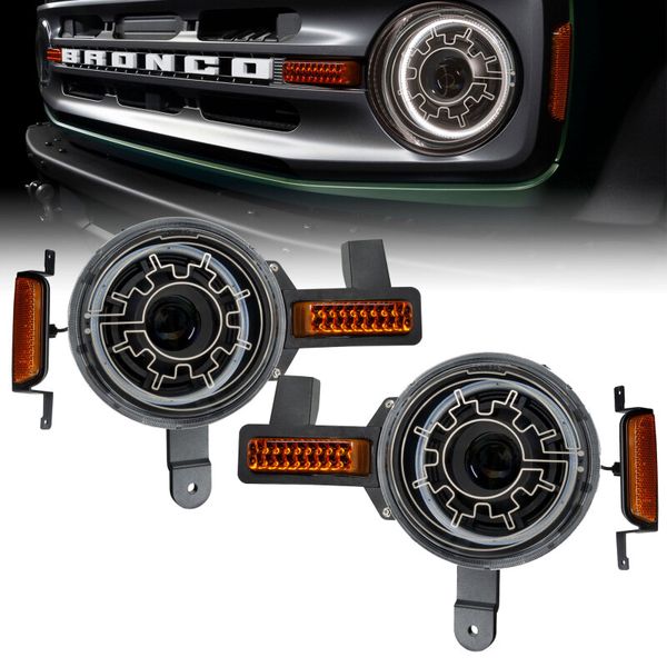 Oracle 2021+ Ford Bronco Oculus Bi-LED Projector Headlights w/ Heated Lenses