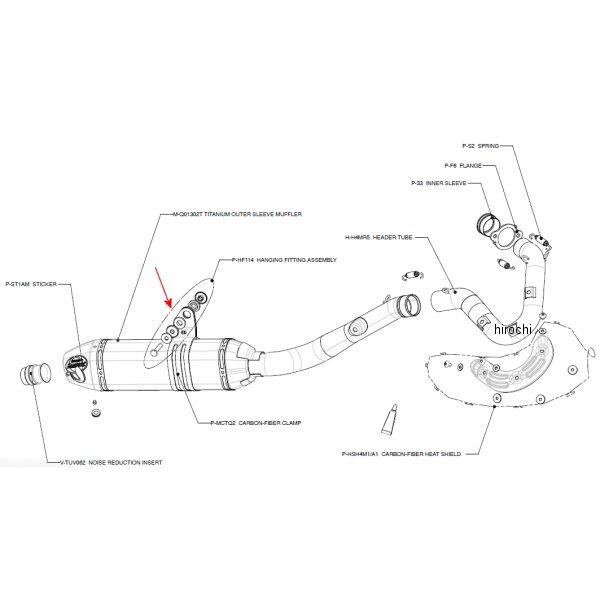 P-HF114 アクラポビッチ AKRAPOVIC フィッティングキット CRF450R