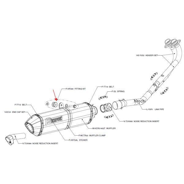 P-HF309 アクラポビッチ AKRAPOVIC フィッティングキット 08年-11年 T-MAX500