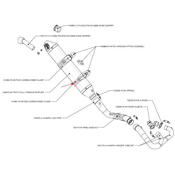 P-MCTM2 1860-0186 アクラポビッチ AKRAPOVIC サイレンサーバンド ハスクバーナ SM450R
