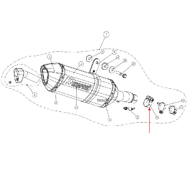 P-R91 アクラポビッチ AKRAPOVIC クランプバンド 08年-09年 Ninja250R ステンレス