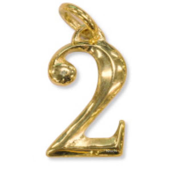 PA-032 ガッツクローム PARASITE製【 2 】ナンバーチャーム ハイポリッシュブラス