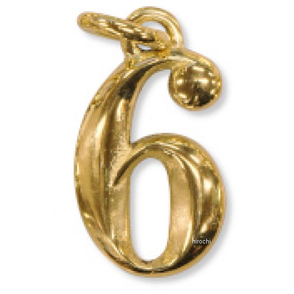 PA-036 ガッツクローム PARASITE製【 6 】ナンバーチャーム ハイポリッシュブラス