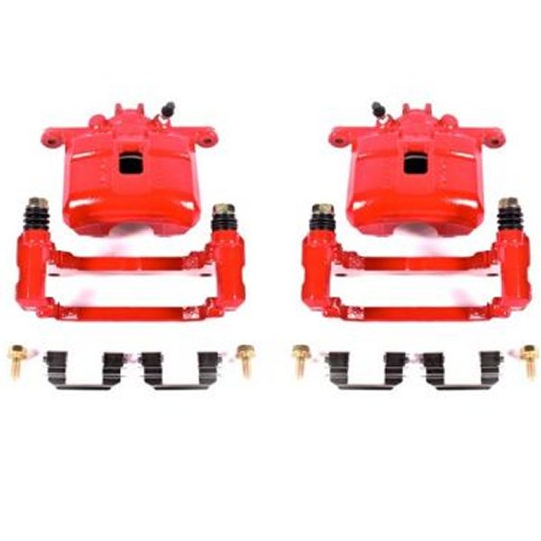 Power Stop 02年-06年 Acura RSX フロント レッド Calipers w/ブラケットs - 2個