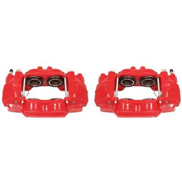 Power Stop 03年-09年 トヨタ 4Runner フロント レッド Calipers w/o ブラケットs - 2個