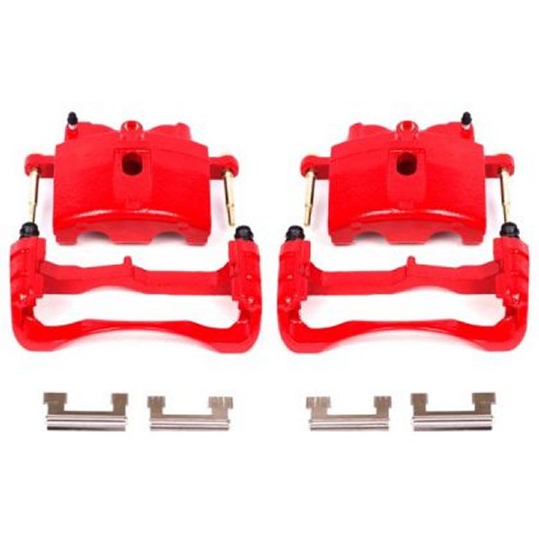 Power Stop 00年-04年 Cadillac DeVille フロント レッド Calipers w/ブラケットs - 2個