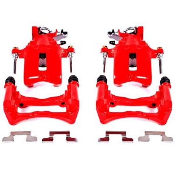 Power Stop 05年-14年 フォード Mustang リヤ レッド Calipers w/ブラケットs - 2個
