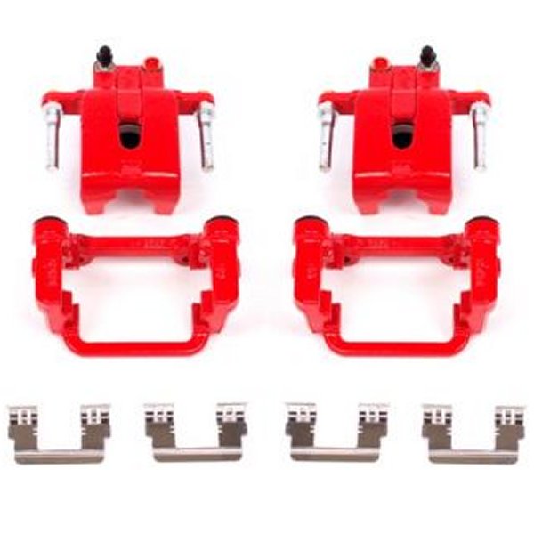 Power Stop 05年-19年 Chrysler 300 リヤ レッド Calipers w/ブラケットs - 2個