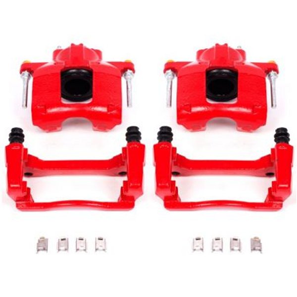 Power Stop 07年-18年 ジープ ラングラー JK フロント レッド Calipers w/ブラケットs - 2個